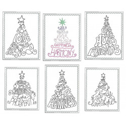 Stickserie ITH - Postkarten Set Wunschbäume